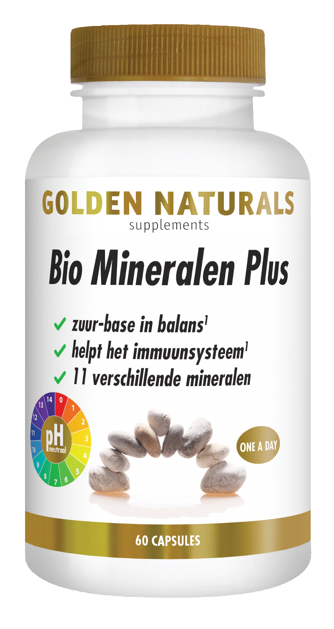 Golden Naturals Bio mineralen plus 60.00 Vegetarische capsules