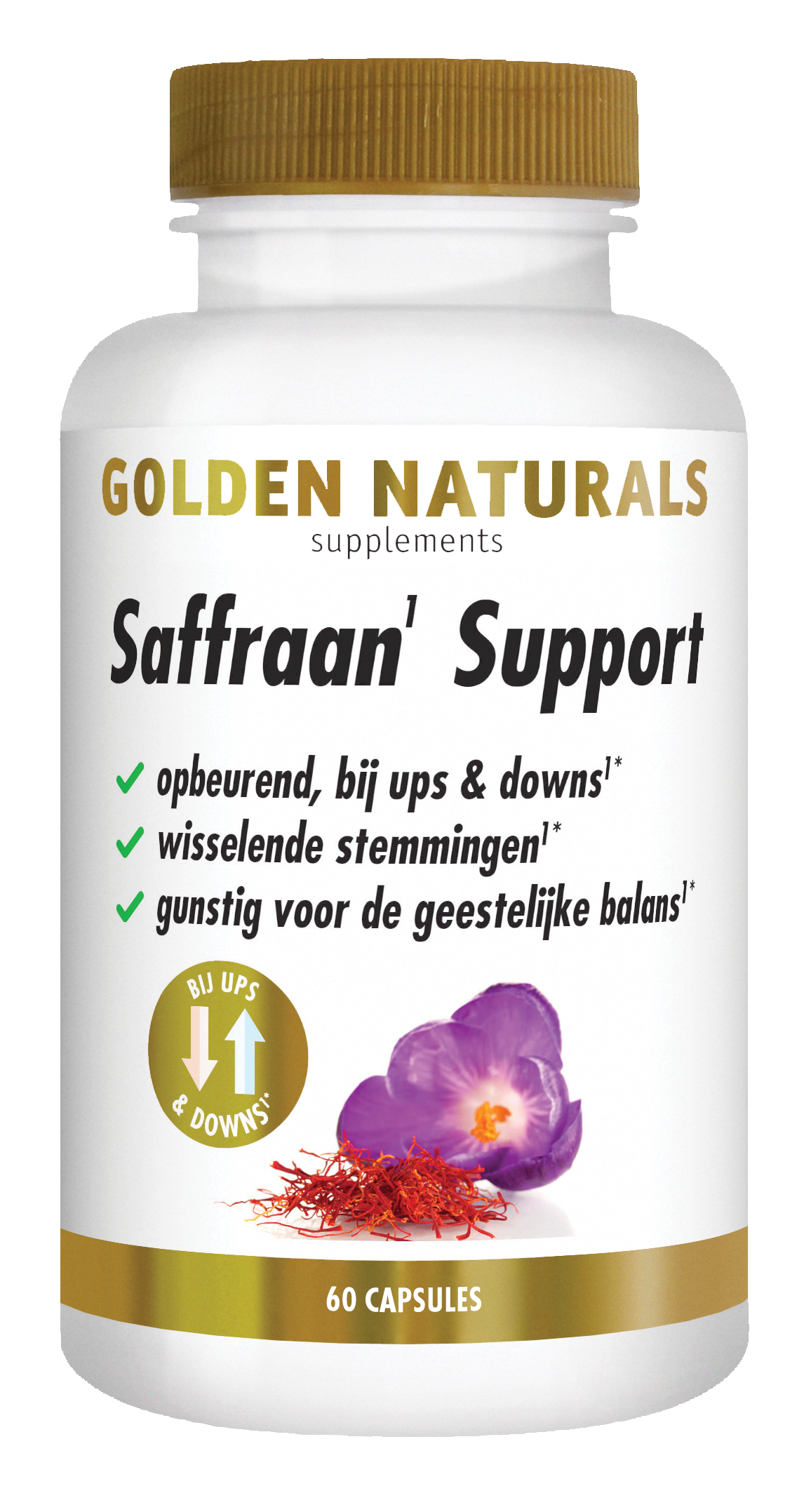 Golden Naturals Saffraan support 60.00 Capsules