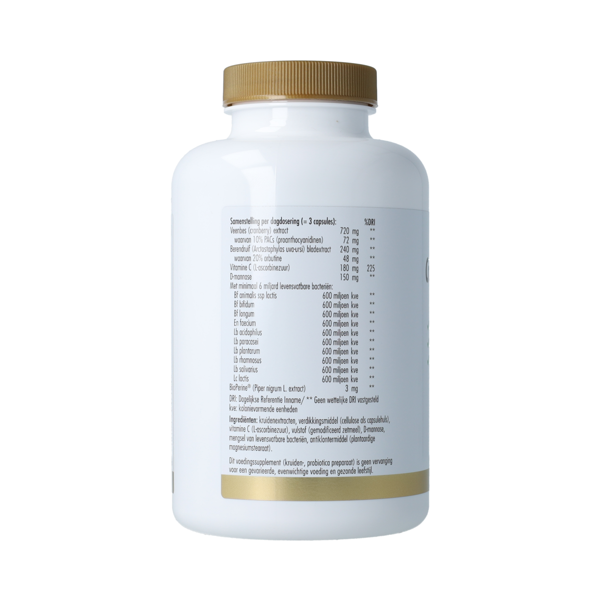 Golden Naturals Cranberry & Microbiotica 180.00 Vegetarische capsules