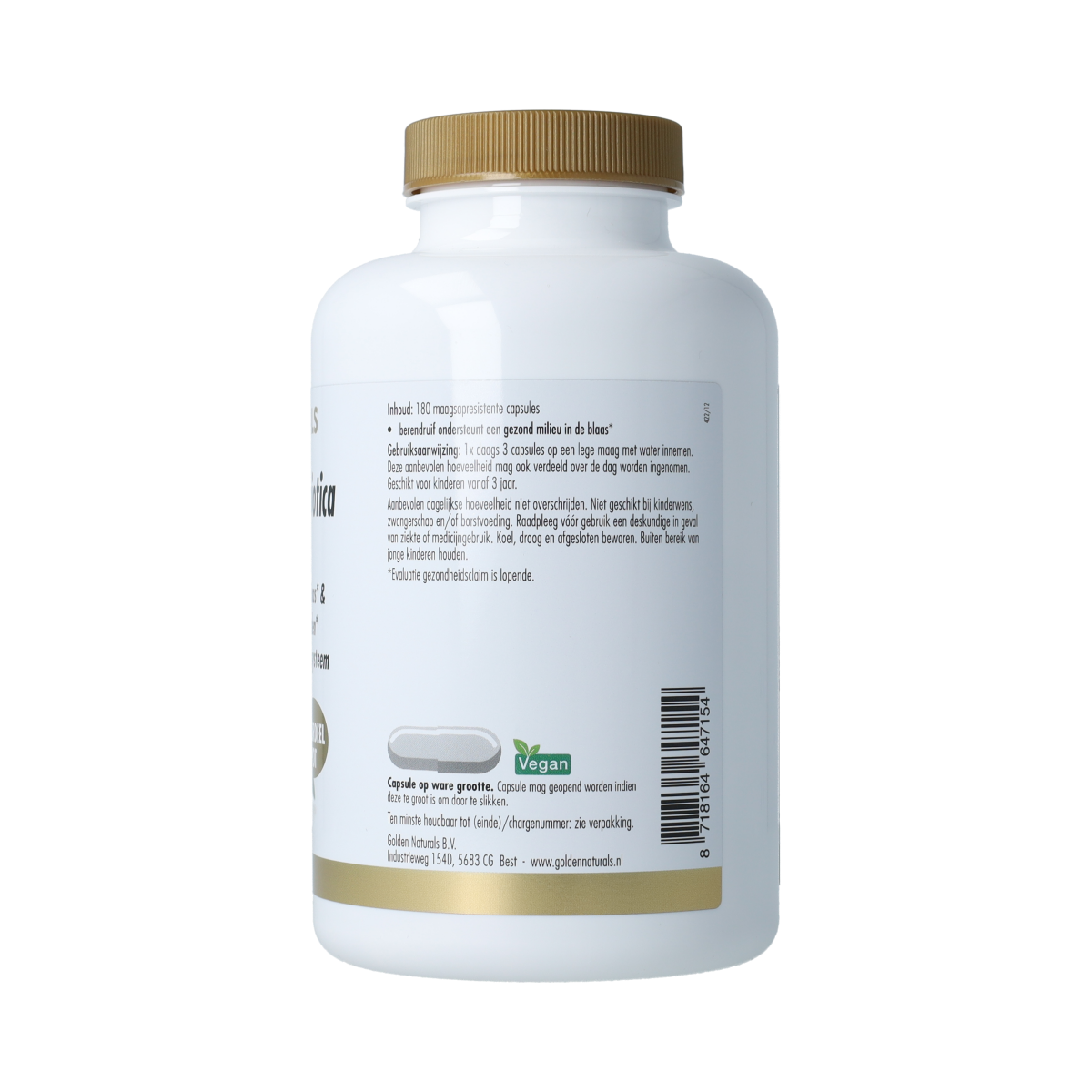 Golden Naturals Cranberry & Microbiotica 180.00 Vegetarische capsules
