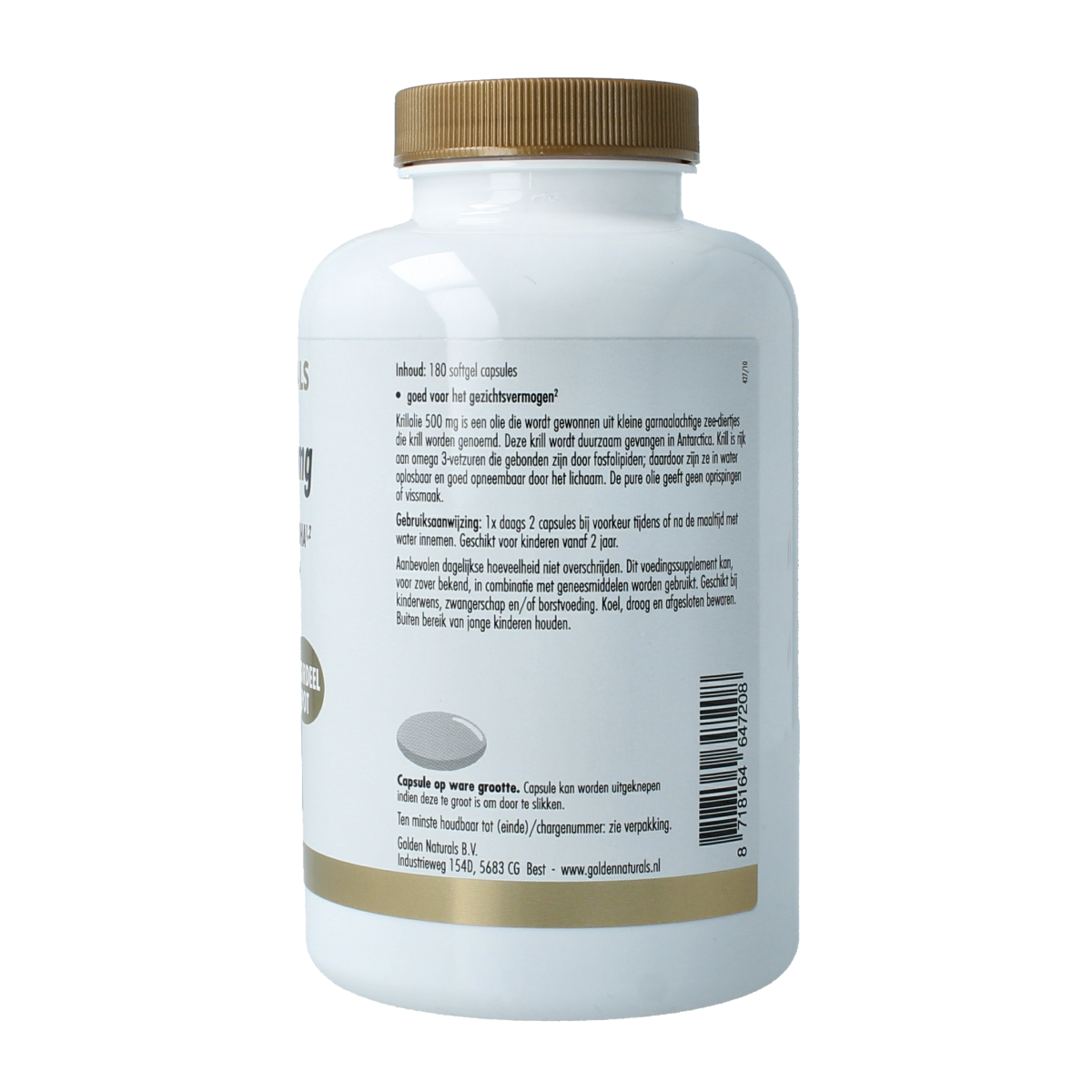 Golden Naturals Krillolie 500mg 180.00 Capsules