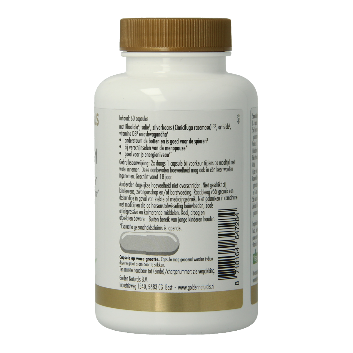 Golden Naturals Overgang support 60.00 Vegetarische capsules