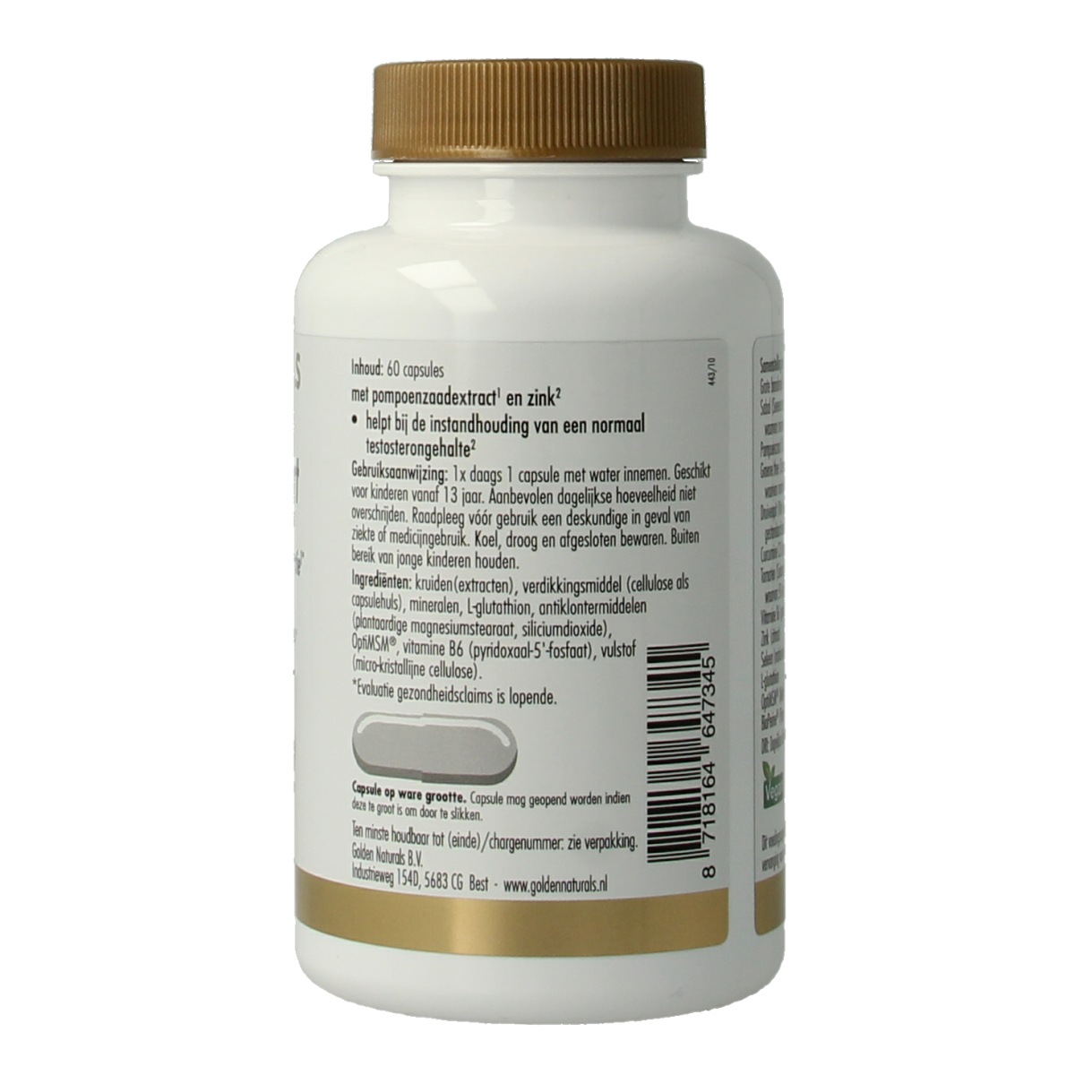 Golden Naturals Prostaat support 60.00 Capsules