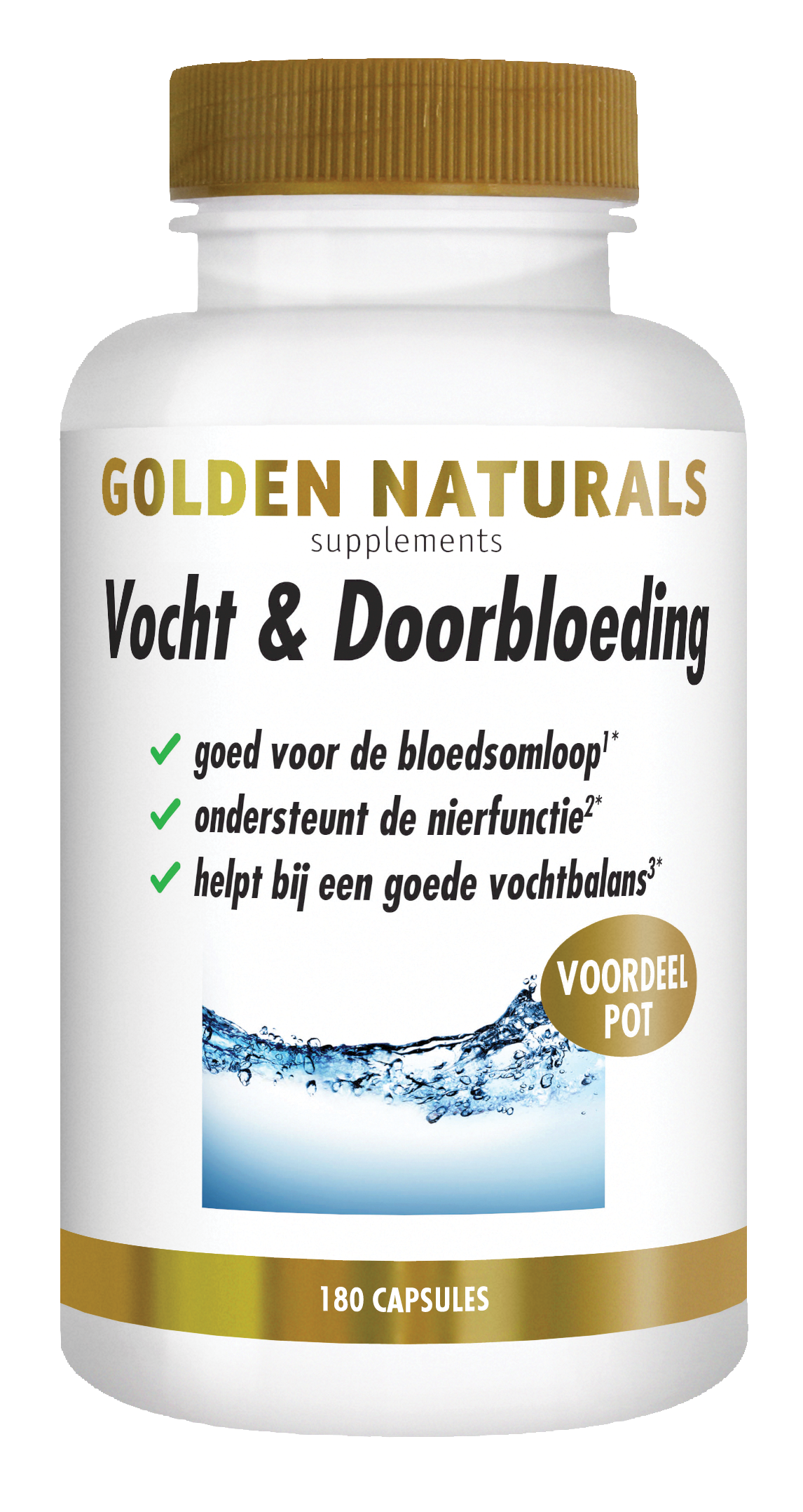 Golden Naturals Vocht & doorbloeding 180.00 Capsules