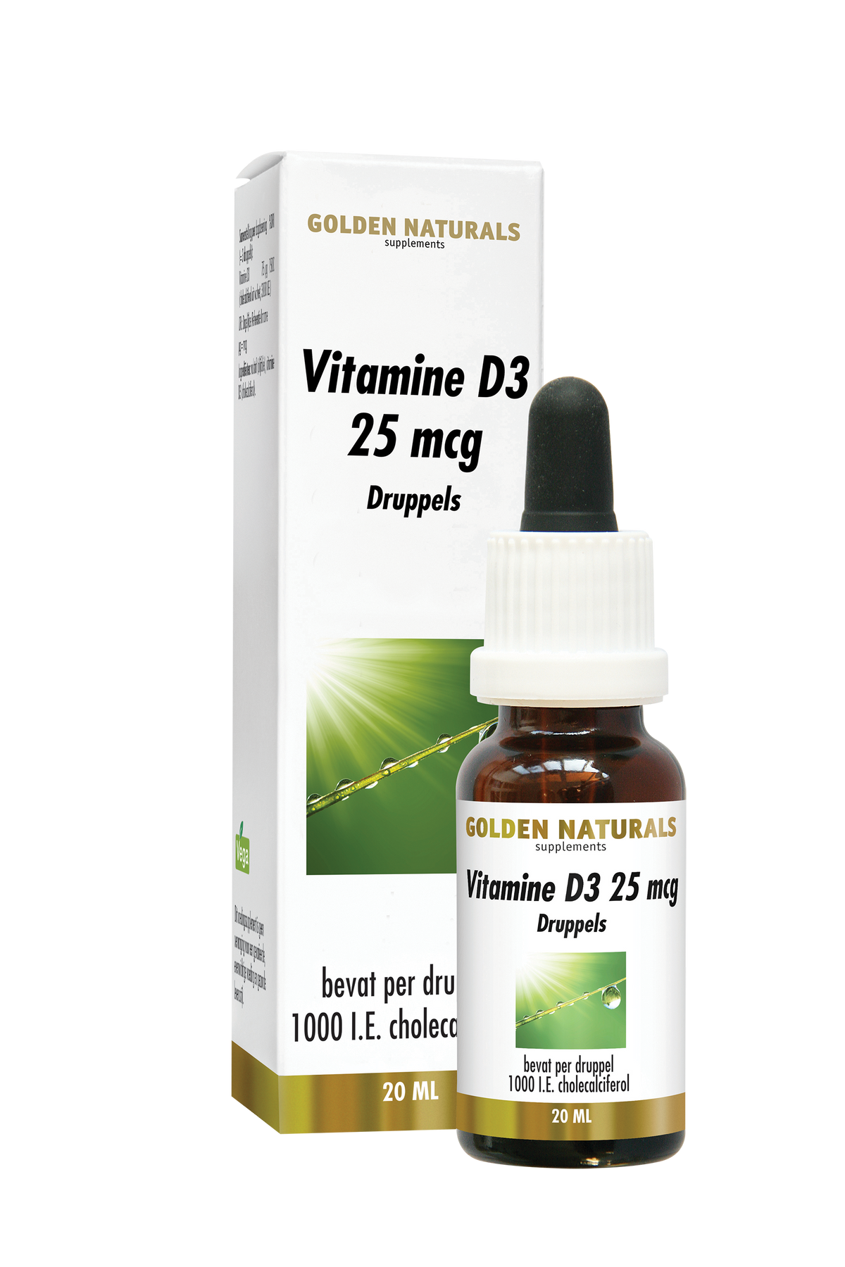 Golden Naturals Vitamine D3 25mcg druppels 20.00 Milliliter