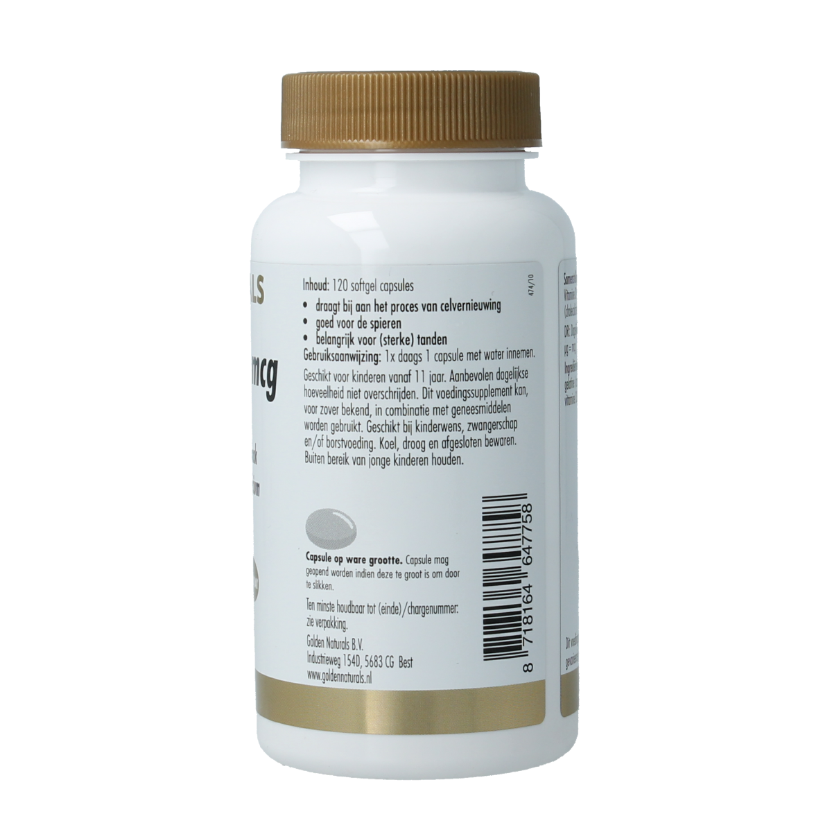 Golden Naturals Vitamine D3 25mcg 120.00 Capsules