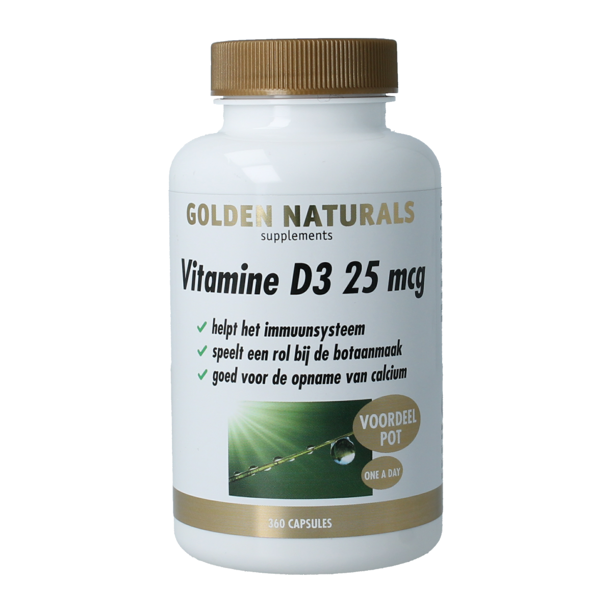 Golden Naturals Vitamine D3 25mcg 360.00 Capsules
