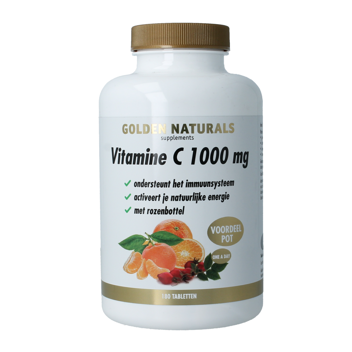 Golden Naturals Vitamine C 1000mg met rozenbottel 180.00 Tabletten
