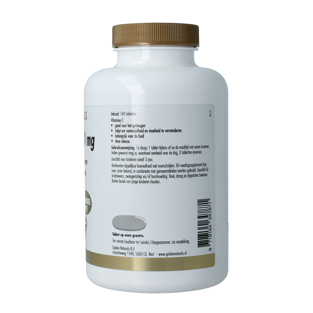 Golden Naturals Vitamine C 1000mg met rozenbottel 180.00 Tabletten