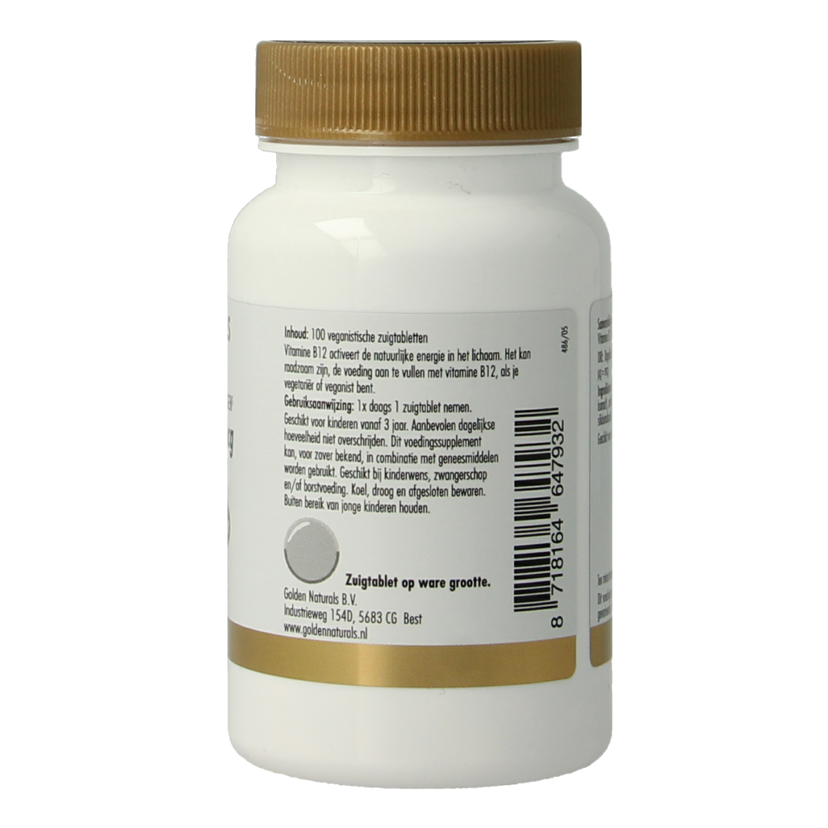 Golden Naturals Vitamine B12 1000mcg vegan 100.00 Zuigtabletten