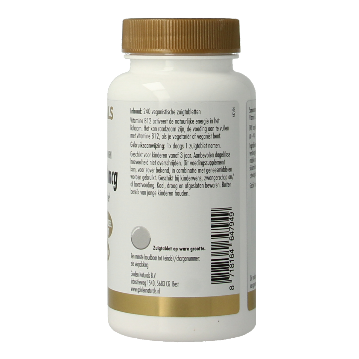 Golden Naturals Vitamine B12 1000mcg vegan 240.00 Zuigtabletten