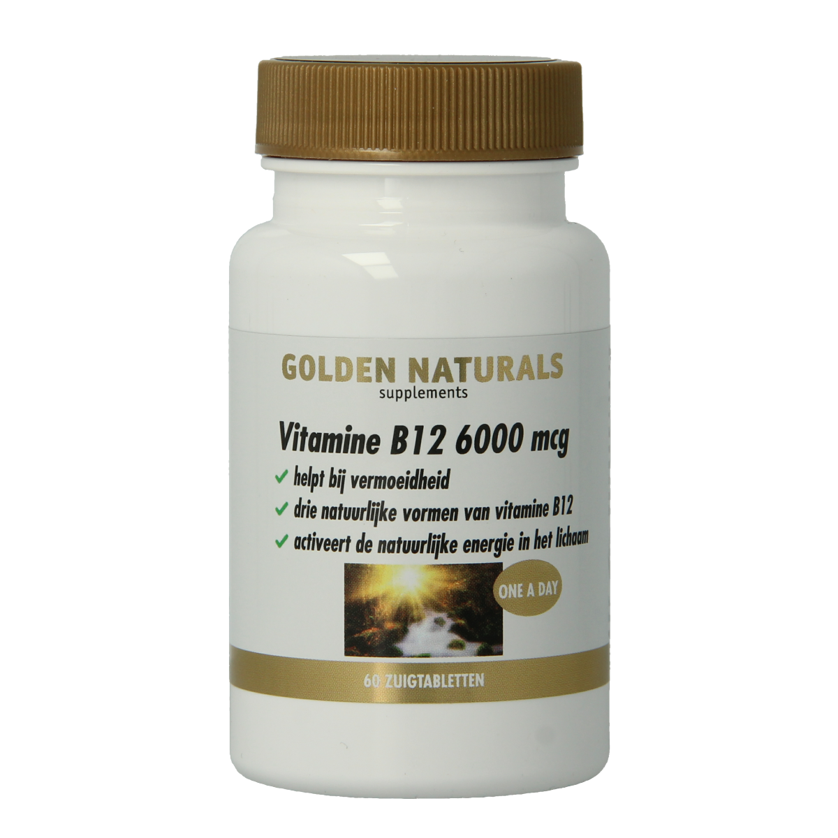 Golden Naturals Vitamine B12 6000mcg vega 60.00 Zuigtabletten