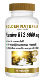 Golden Naturals Vitamine B12 6000mcg 180.00 Zuigtabletten