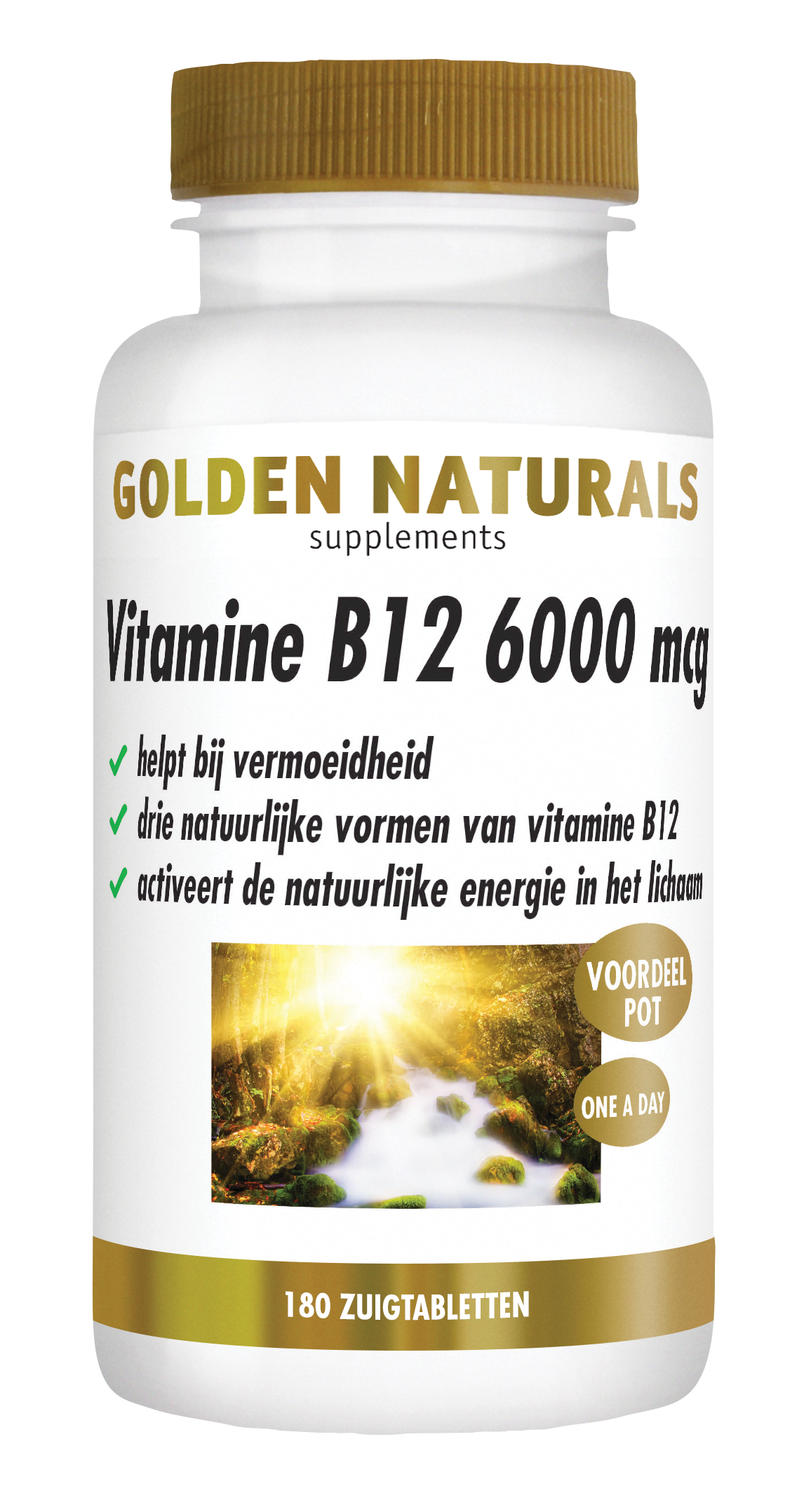 Golden Naturals Vitamine B12 6000mcg 180.00 Zuigtabletten