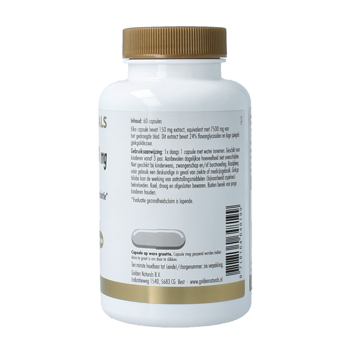 Golden Naturals Ginkgo biloba 7500mg 60.00 Capsules