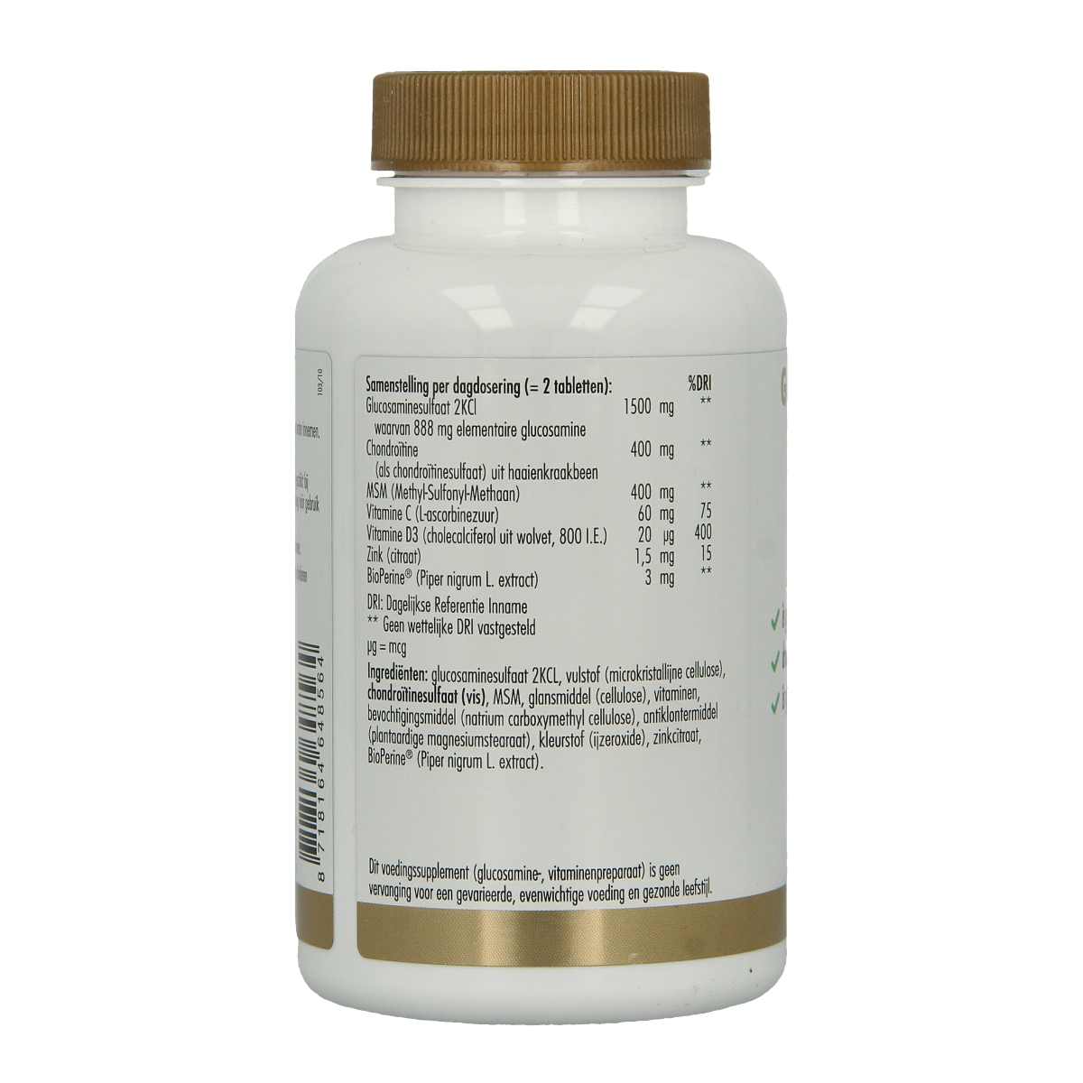 Golden Naturals Glucosamine & chondroitine 100.00 Tabletten