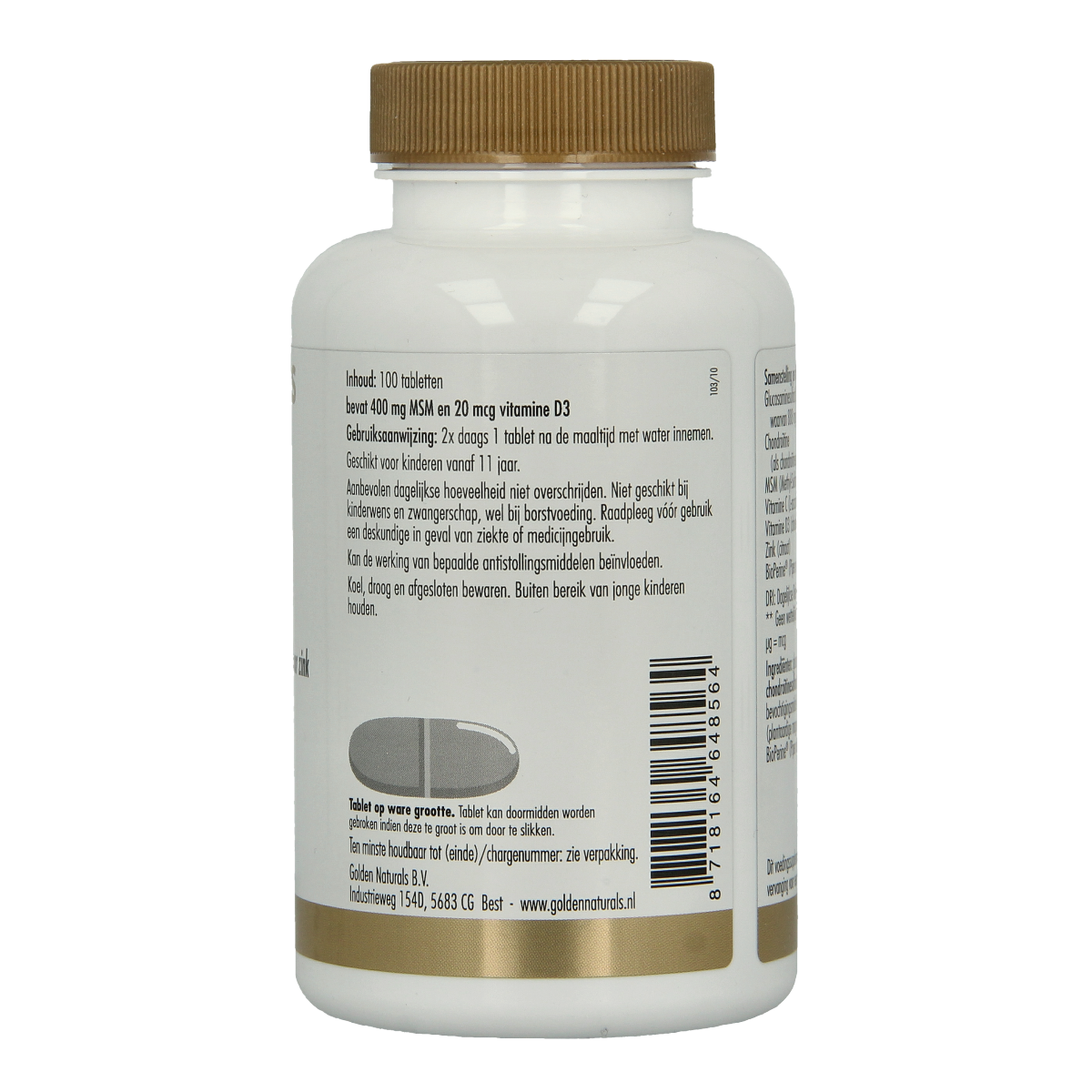 Golden Naturals Glucosamine & chondroitine 100.00 Tabletten