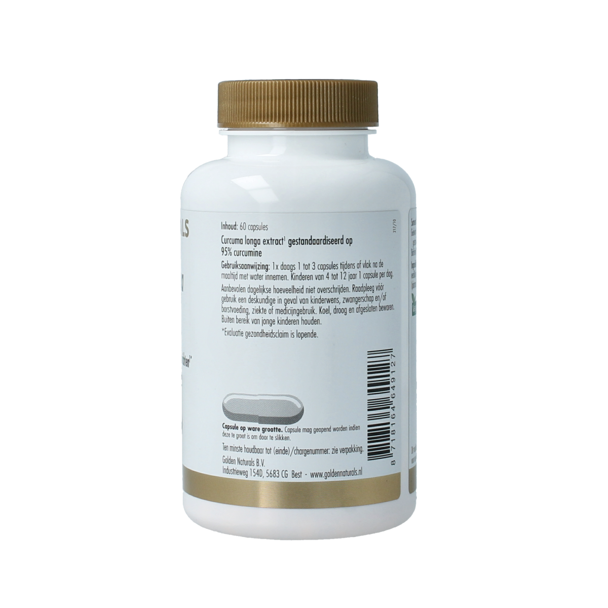 Golden Naturals Curcuma longa 60.00 Vegetarische capsules