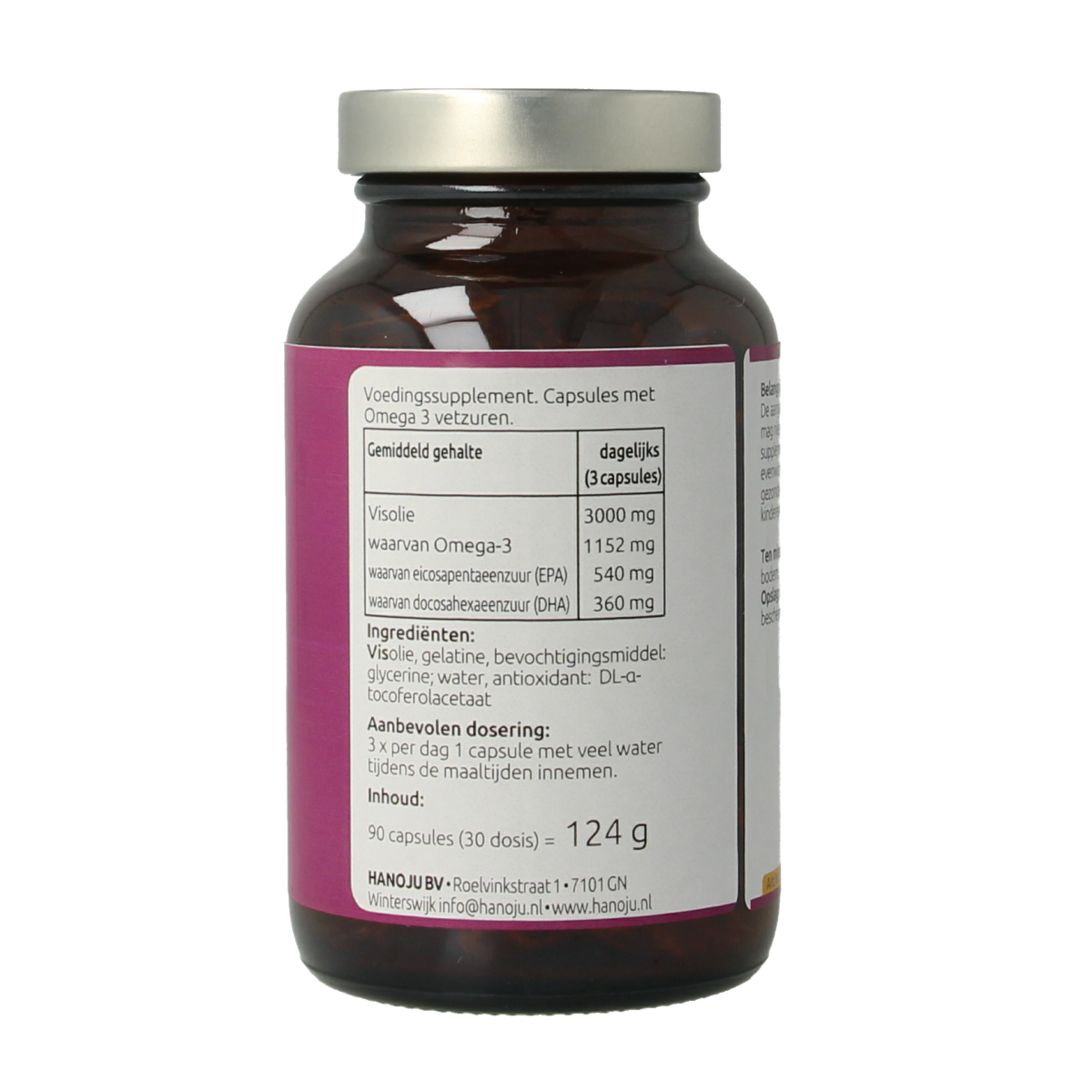 Hanoju Omega 3 visolie 90.00 Capsules