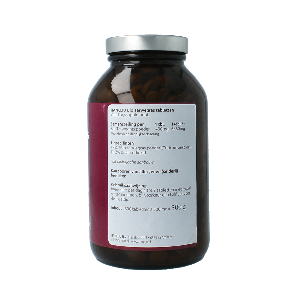 Hanoju Tarwegras glas flacon bio 600.00 Tabletten