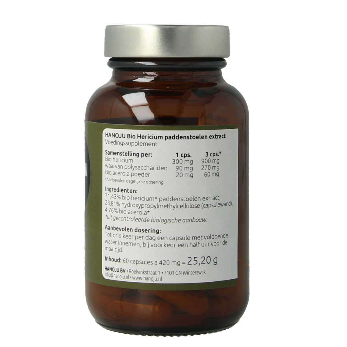 Hanoju Hericium extract bio 60.00 Vegetarische capsules