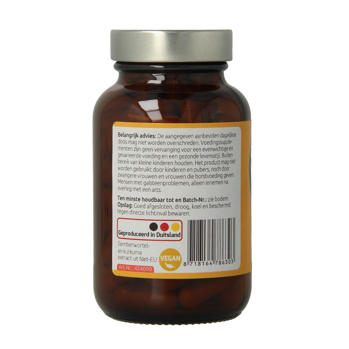 Hanoju Gember & kurkuma extract 90.00 Vegetarische capsules