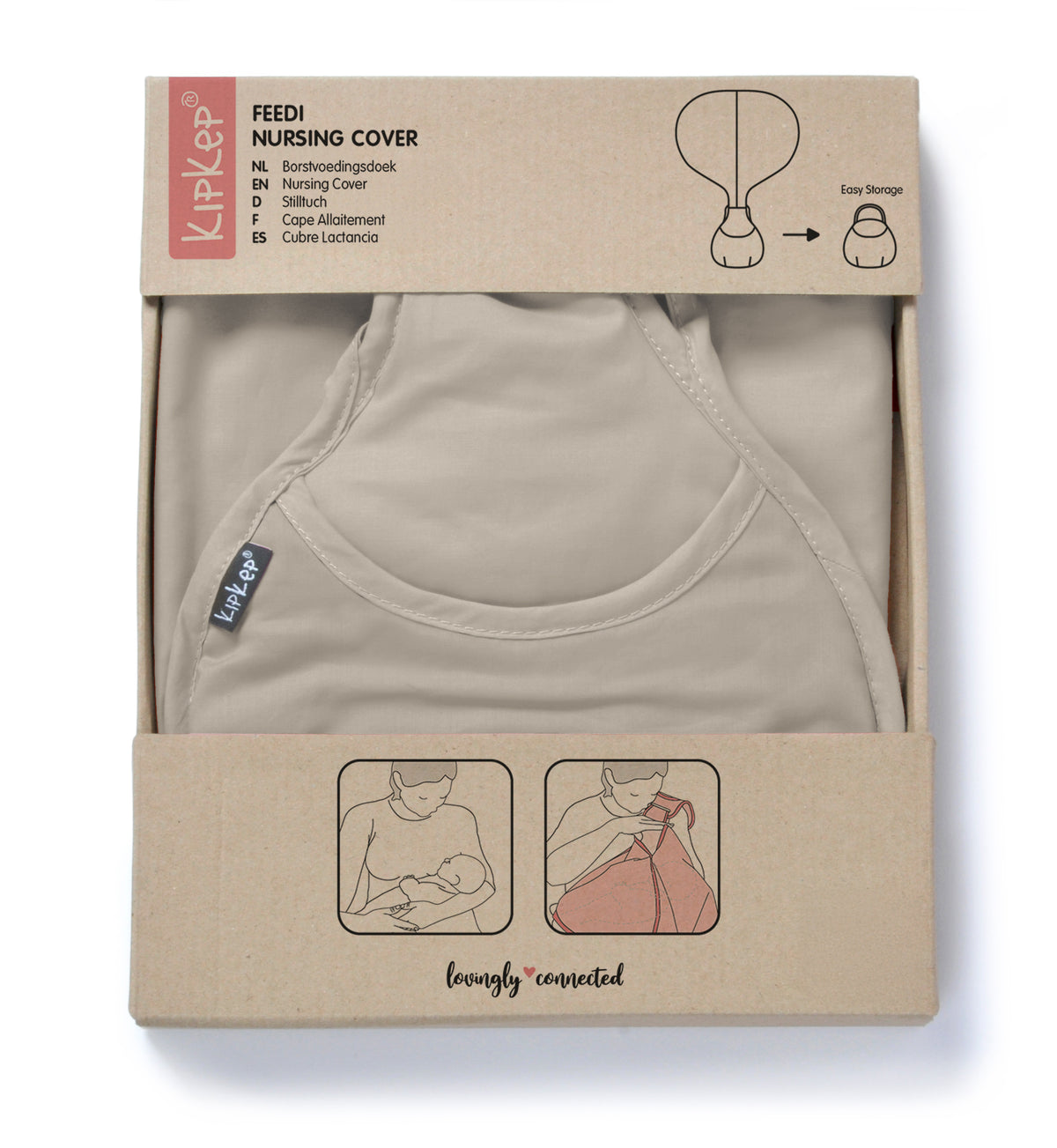 KipKep Feedi borstvoedingsdoek cookie beige katoen 1.00 Stuks