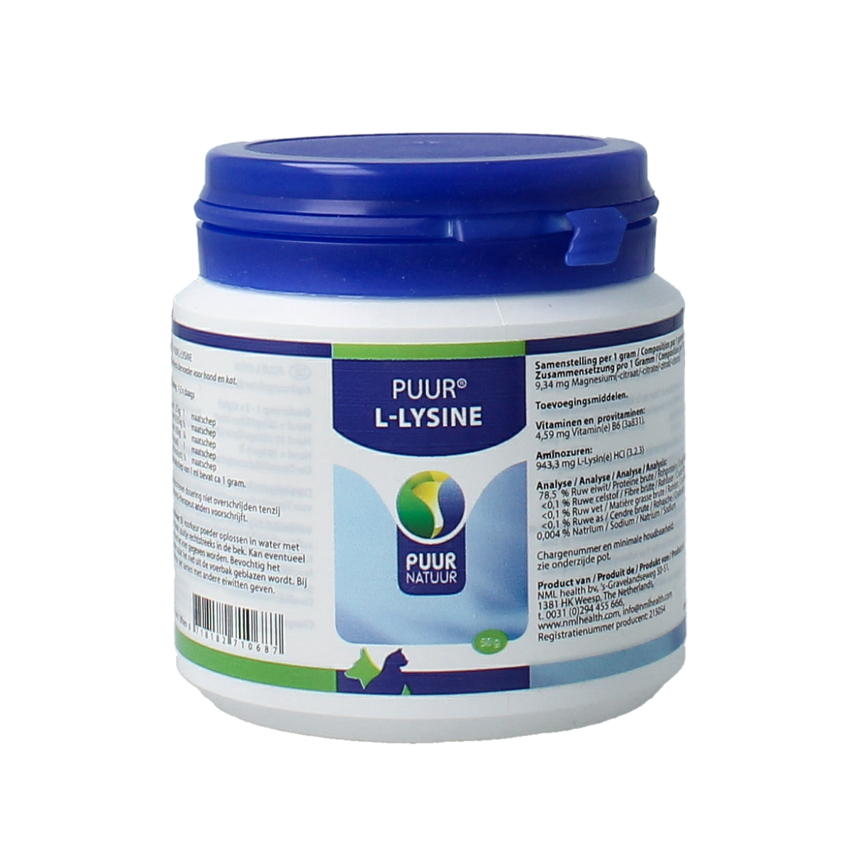 Puur L Lysine hond/kat 50.00 Gram