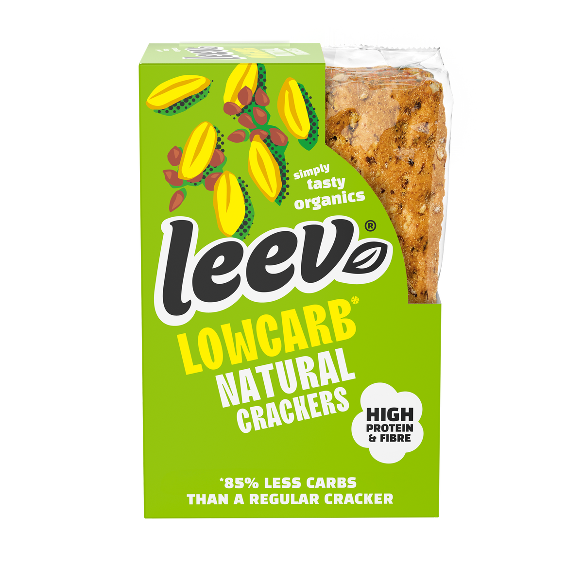 Leev Lowcarb natural crackers 3 x 2 stuks bio 80.00 Gram