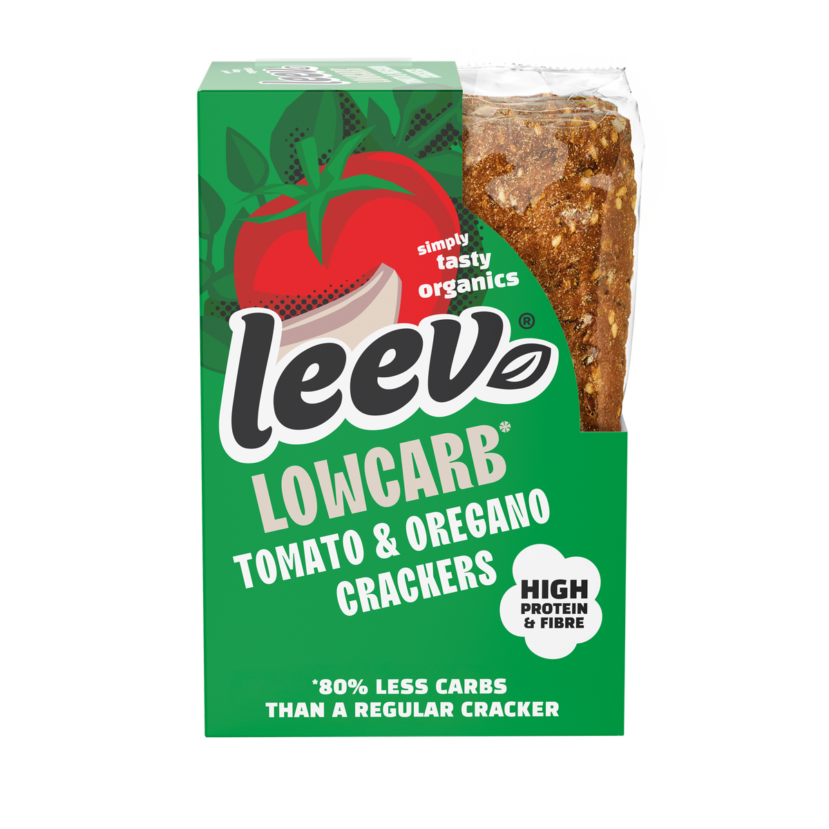 Leev Bio lowcarb crackers tomaat & oregano 6.00 Stuks