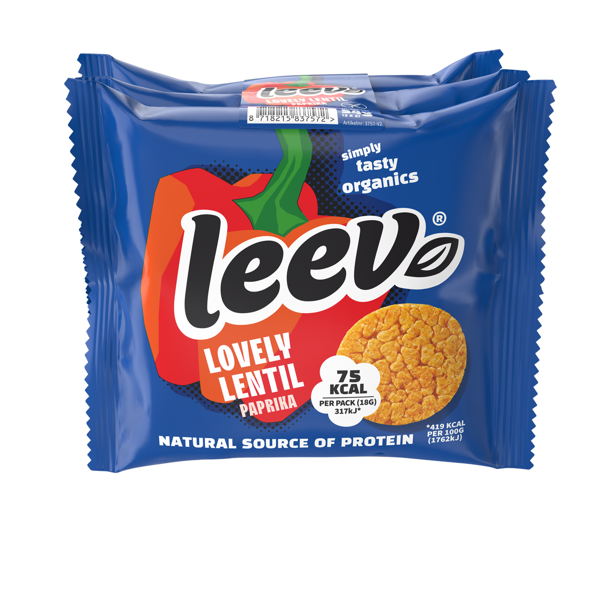 Leev Lovely lentil cakes paprika bio 54.00 Gram