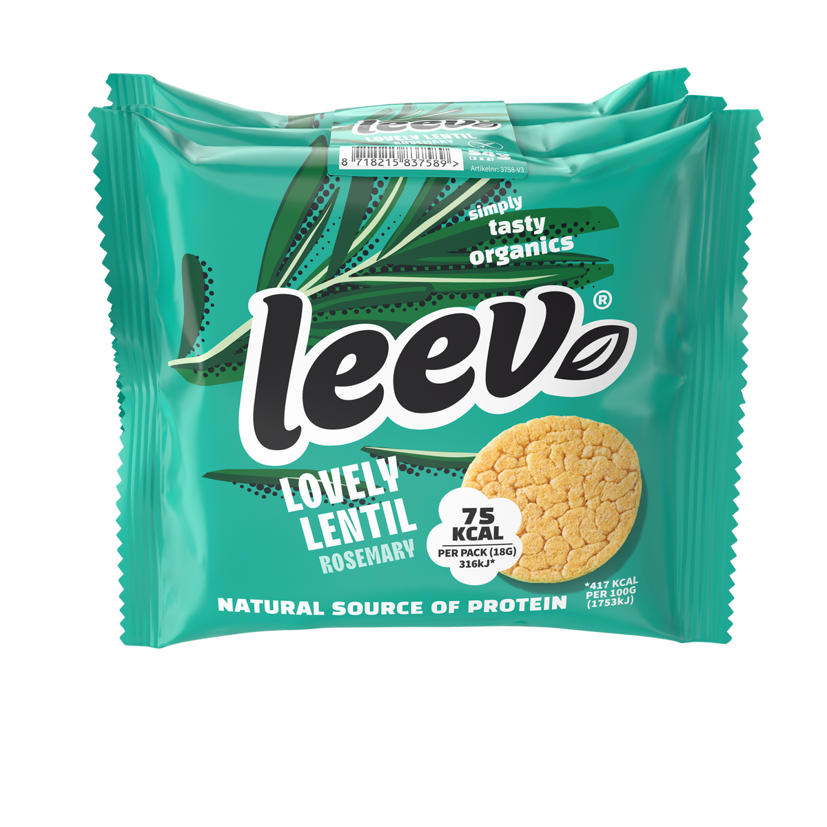 Leev Lovely lentil cakes rosemary bio 54.00 Gram