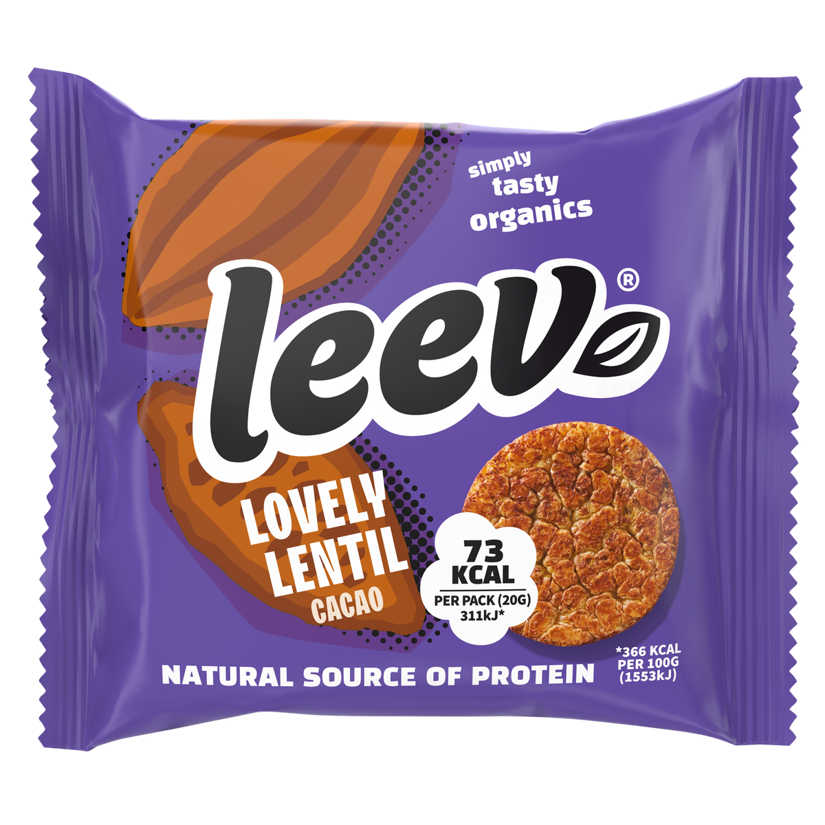 Leev Lovely lentil cakes cacao bio 20.00 Gram