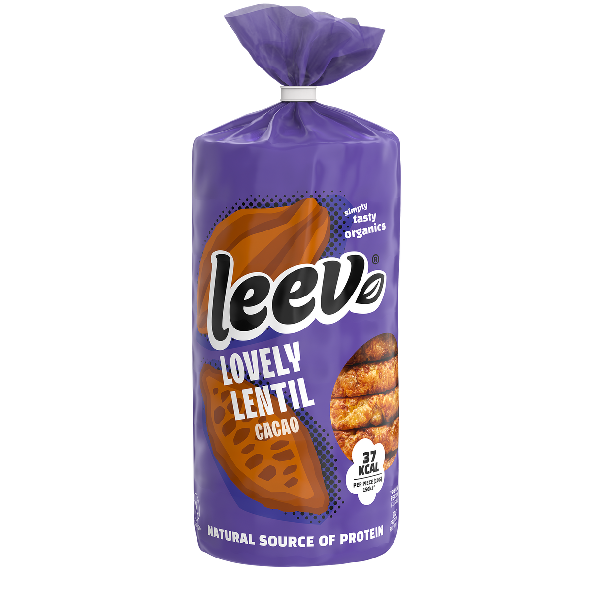 Leev Lovely lentil cakes cacao bio 130.00 Gram