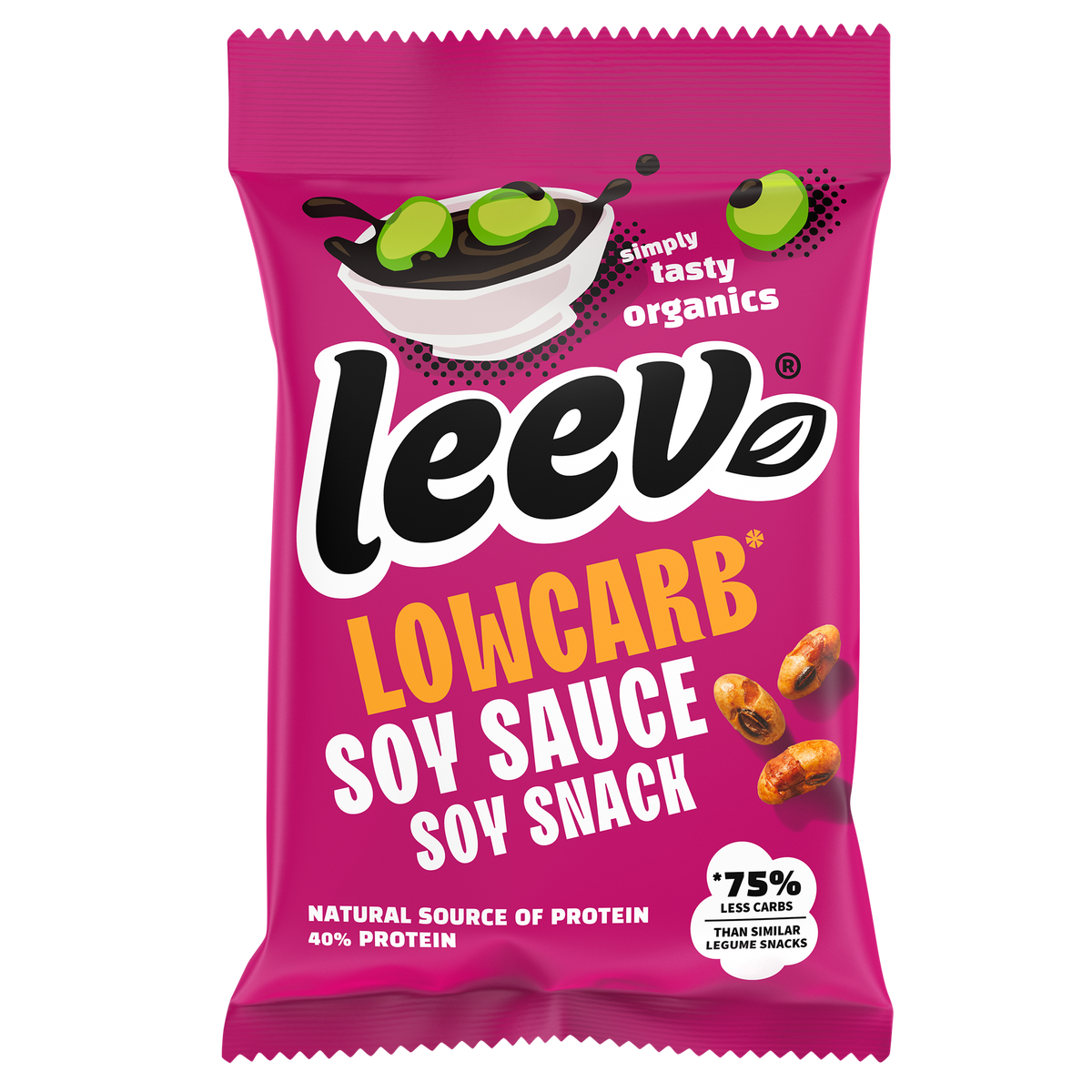 Leev Lowcarb snack soyabonen  soya saus bio 45.00 Gram