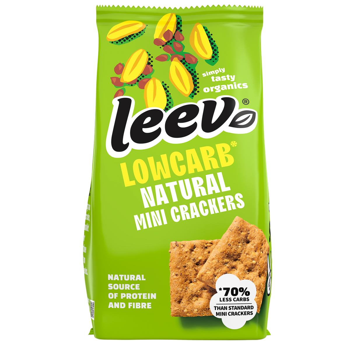 Leev Lowcarb mini crackers natural bio 85.00 Gram