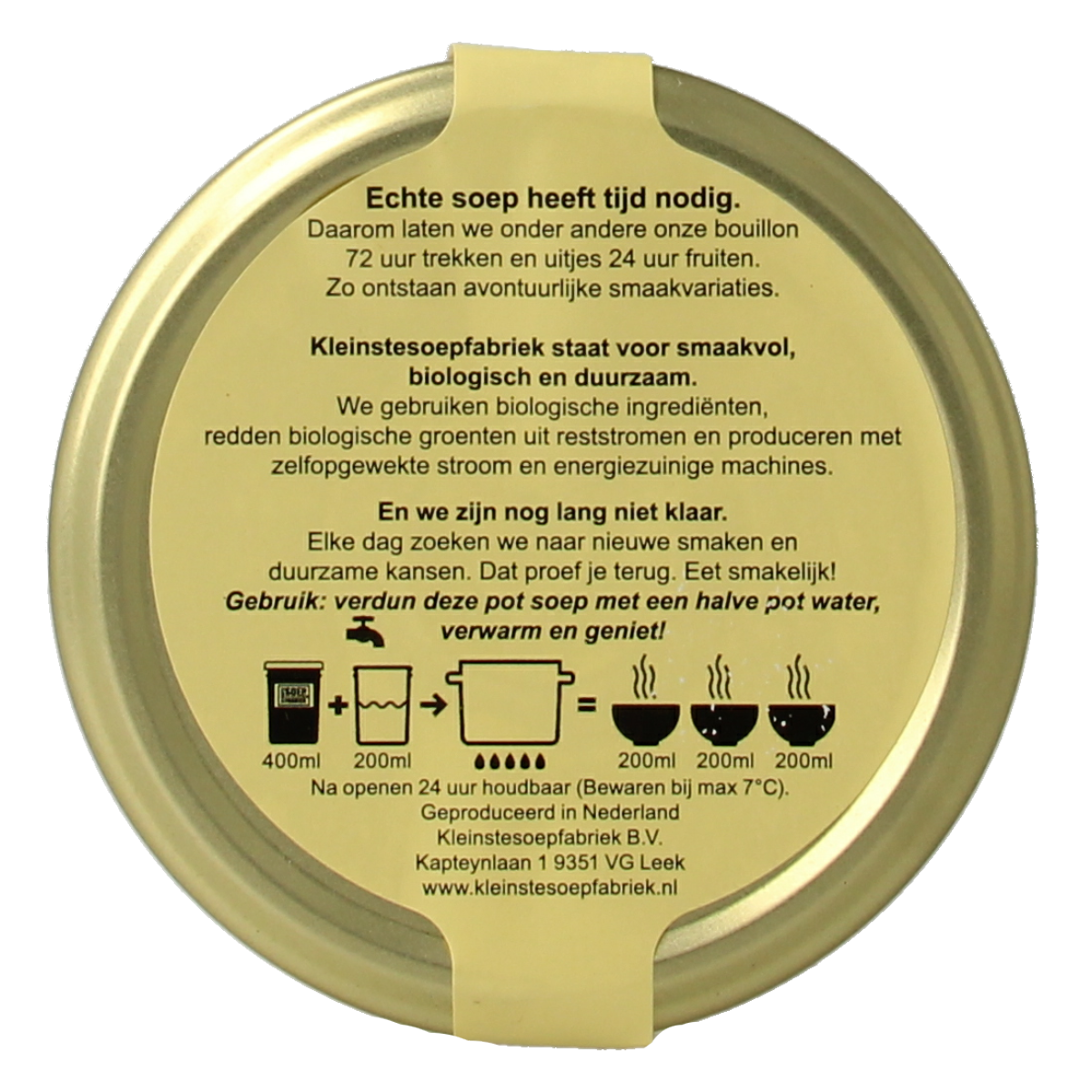 Kleinstesoepfabriek Kippenbouillon bio 400.00 Milliliter
