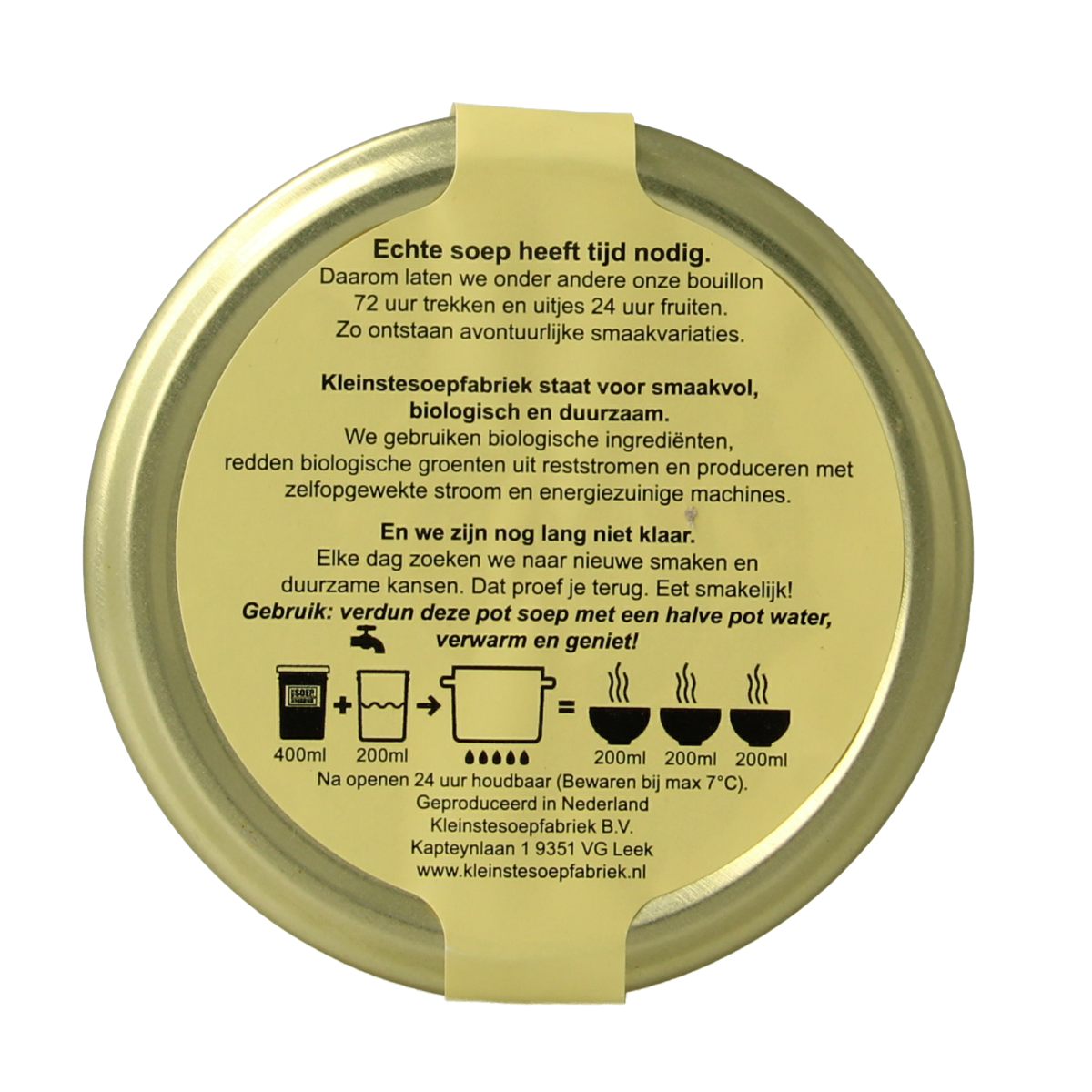 Kleinstesoepfabriek Pure tomatensoep bio 400.00 Milliliter