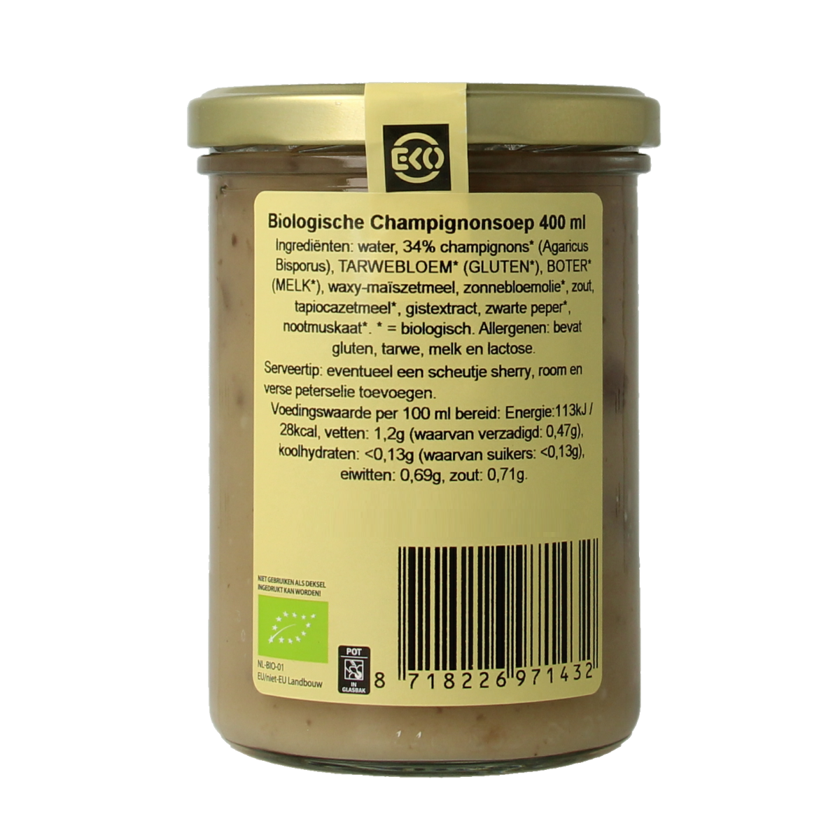 Kleinstesoepfabriek Champignonsoep bio 400.00 Milliliter
