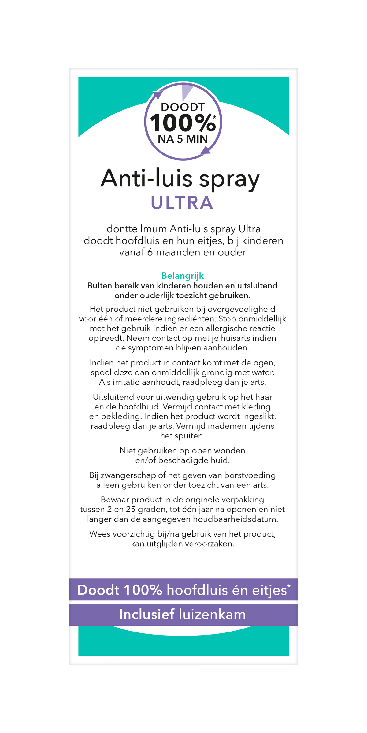 Donttellmum Anti luis spray ultra 120.00 Milliliter
