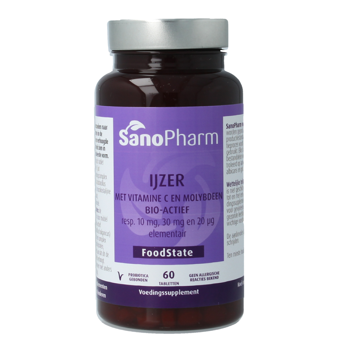 SanoPharm IJzer 10 mg & moly 20 mcg & C 30 mg 60.00 Tabletten