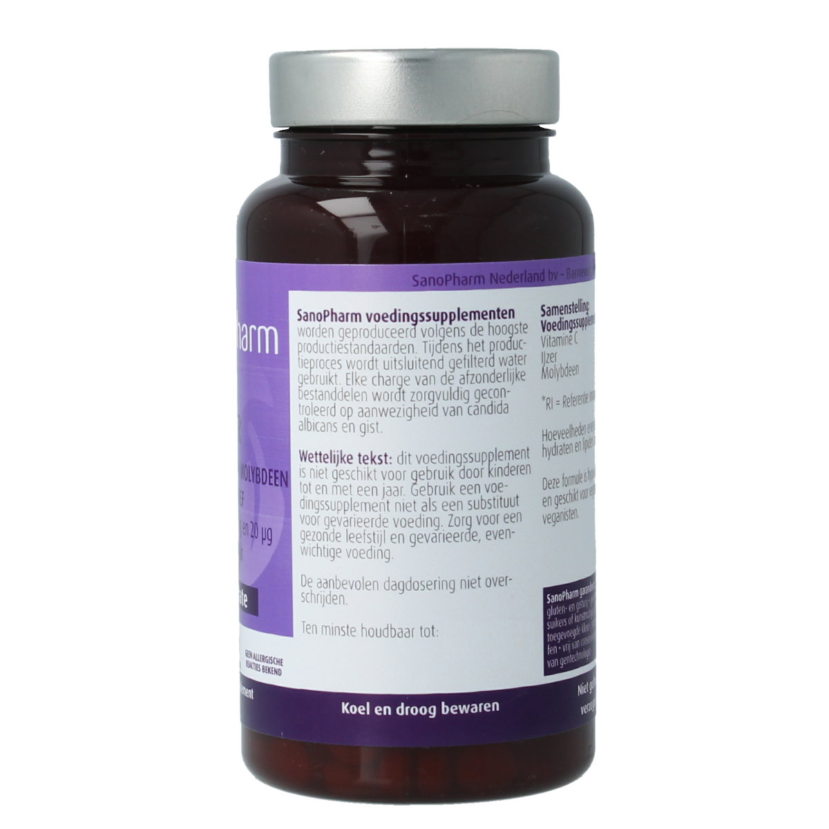 SanoPharm IJzer 10 mg & moly 20 mcg & C 30 mg 60.00 Tabletten