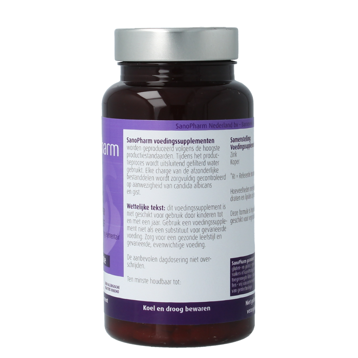 SanoPharm Zink 15mg & koper 1mg 60.00 Tabletten