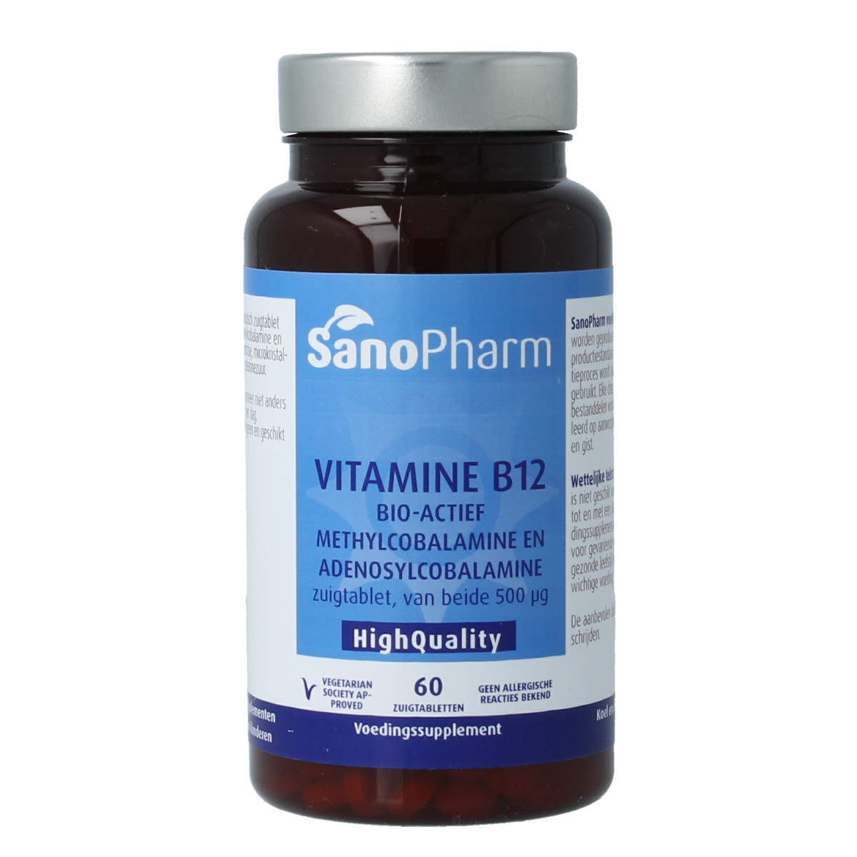 SanoPharm Vitamine B12 methyl adenosylcobalamine 500mcg 60.00 Zuigtabletten