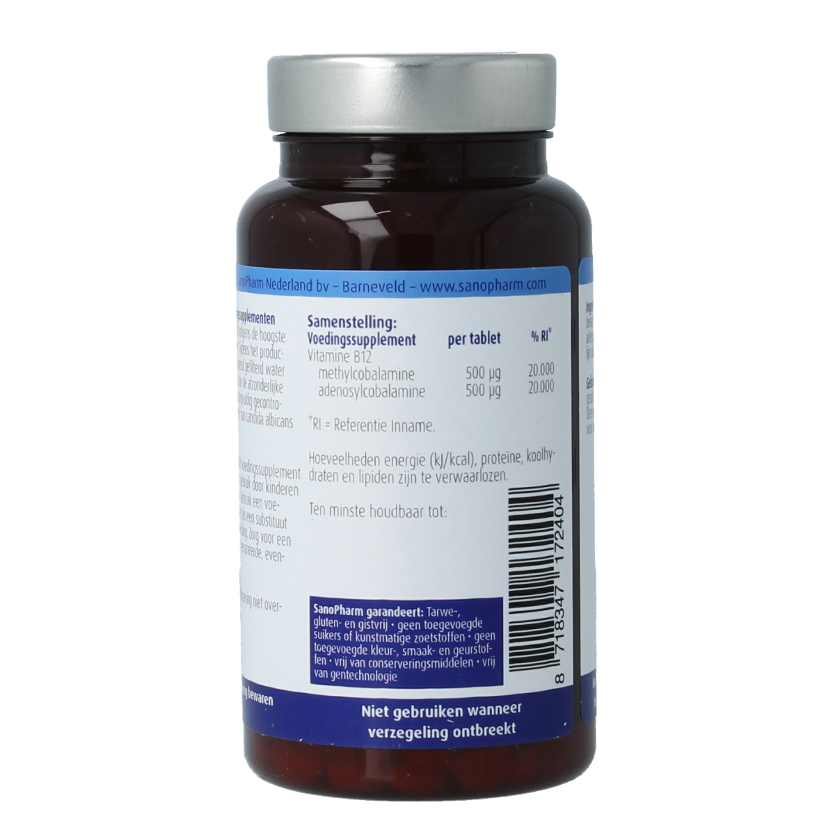SanoPharm Vitamine B12 methyl adenosylcobalamine 500mcg 60.00 Zuigtabletten