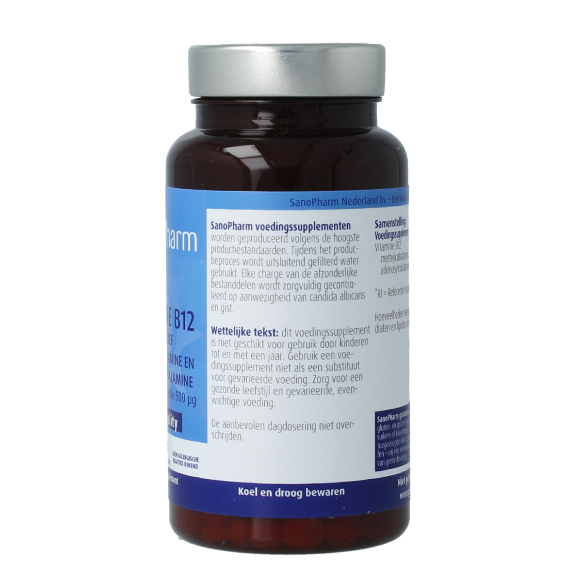 SanoPharm Vitamine B12 methyl adenosylcobalamine 500mcg 60.00 Zuigtabletten