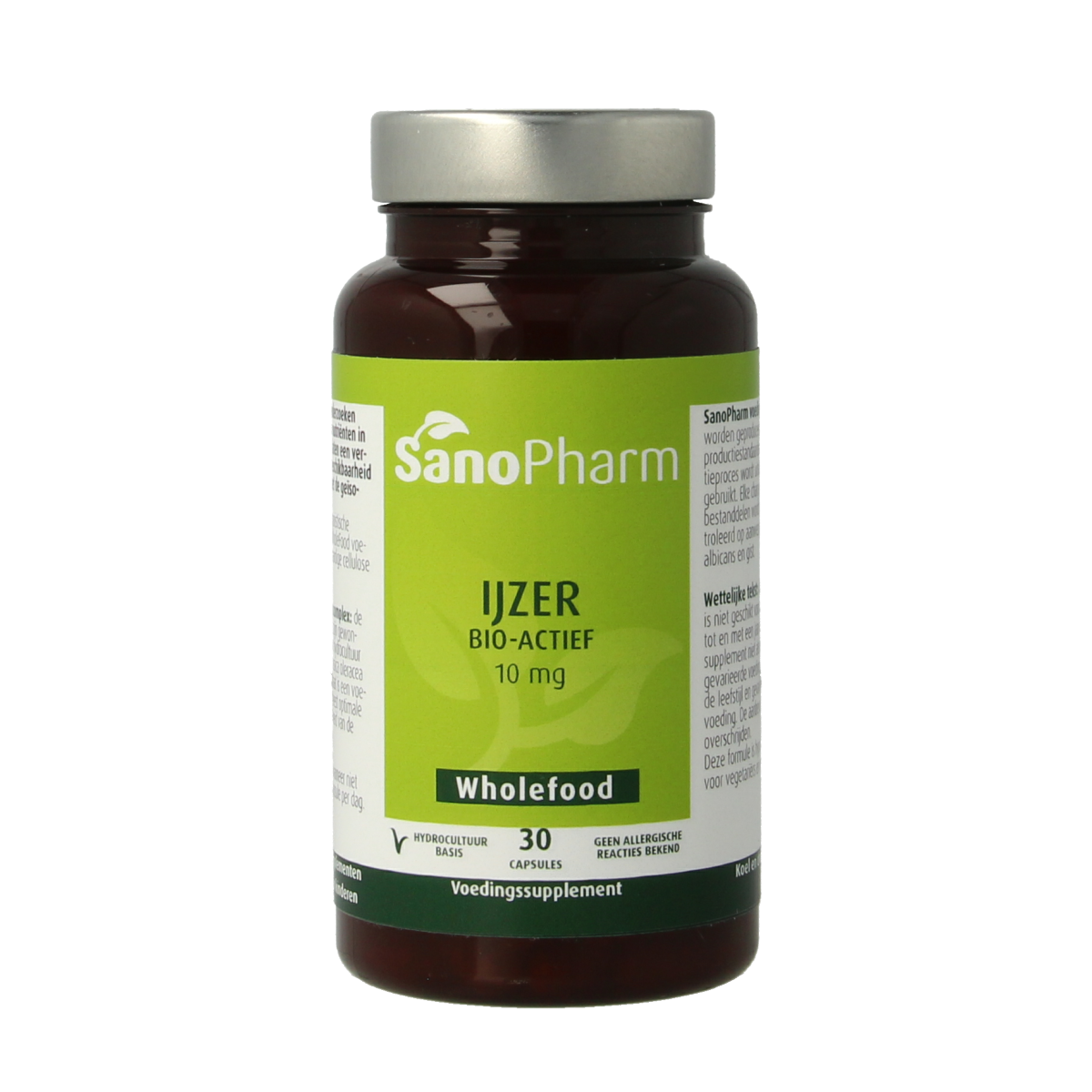 SanoPharm IJzer 10mg wholefood 30.00 Capsules