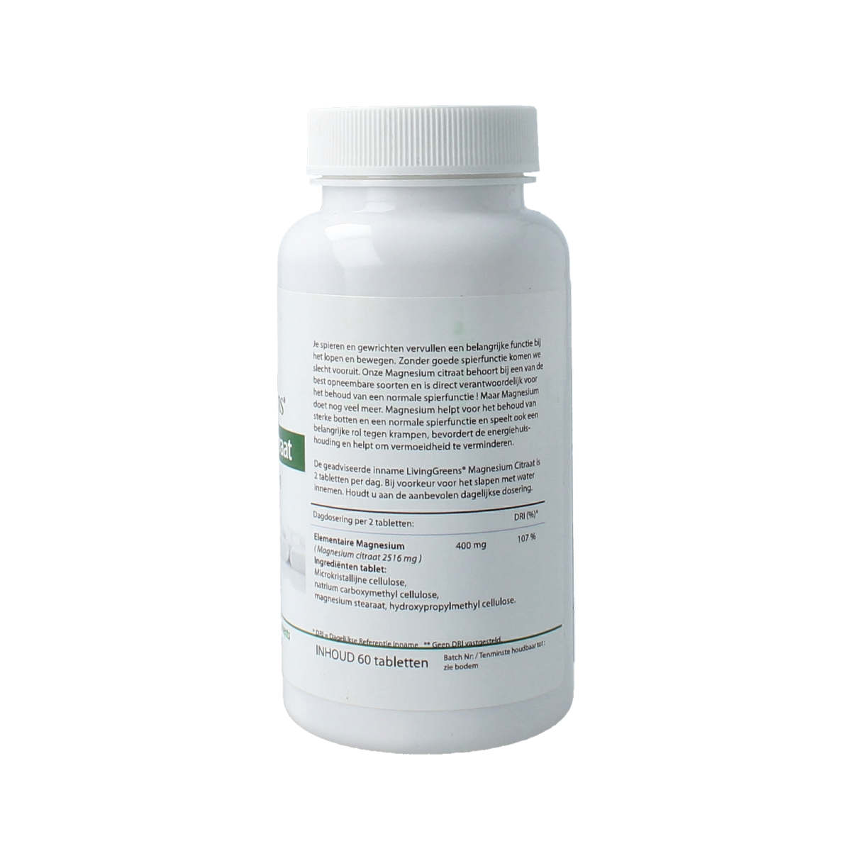 Livinggreens Magnesium citraat 400mg 60.00 Tabletten