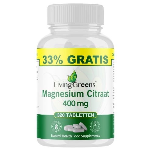 Livinggreens Magnesium citraat 400mg voordeelverpakking 320.00 Tabletten