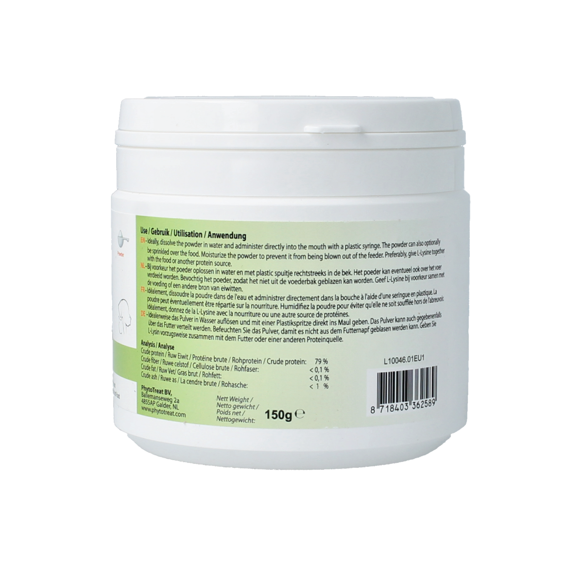 PhytoTreat L-lysine hond/kat 150.00 Gram